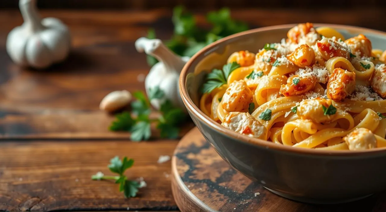 Garlic parmesan chicken pasta