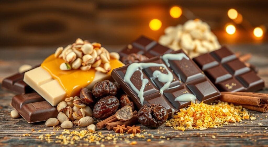 Gourmet chocolate bar ingredients