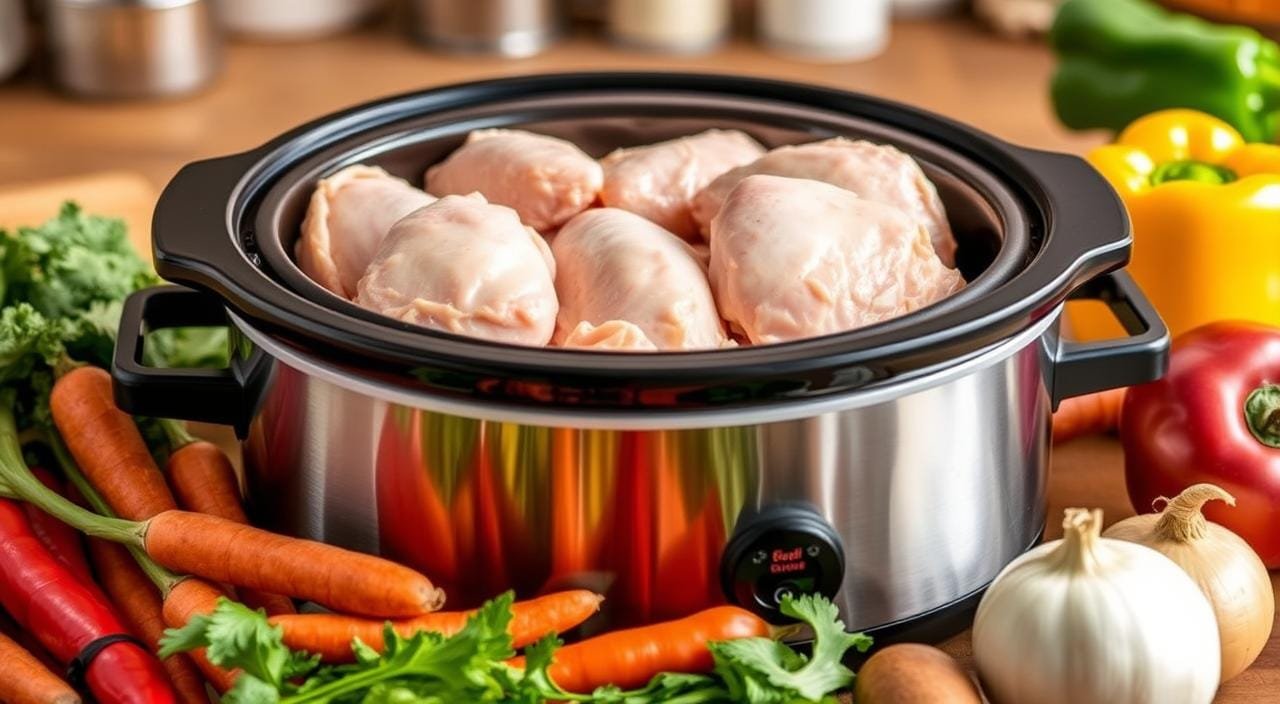 crockpot frozen chicken